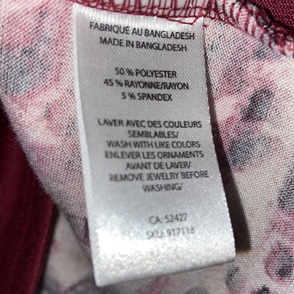 Classic Editions Ladies Fooler Top Burgundy Pink Black Size XL - Picture 7 of 11